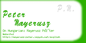 peter mayerusz business card